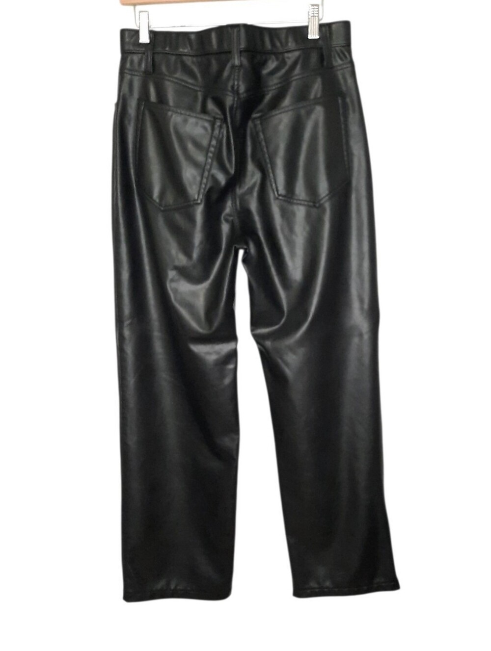 Abercrombie & Fitch The 90s Relaxed Vegan Leather Pants Ultra High Rise Size 31 - Picture 10 of 14